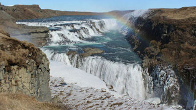 آبشار گولفوس یکی از از آبشارهای منحصربه‌فرد